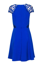 Current Boutique-Marchesa Notte - Cobalt Blue Beaded Embroidery Cap Sleeve Dress Sz 8