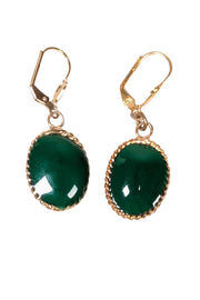 Current Boutique-Marguerite de Valois - Gold Colored & Green Drop Dangle Earring