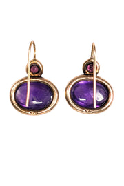 Current Boutique-Marguerite de Valois - Gold Colored Sterling Silver & Purple Dangle Earring