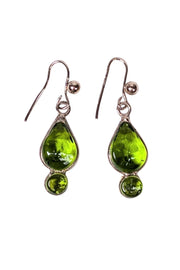 Current Boutique-Marguerite de Valois - Light Green & Gold Toned Drop Dangle Earring