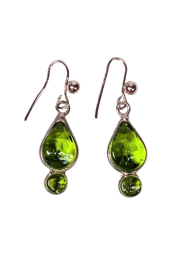 Current Boutique-Marguerite de Valois - Light Green & Gold Toned Drop Dangle Earring