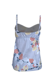 Current Boutique-Marni - Light Grey Muted Abstract Floral Print Sleeveless Cotton Top Sz S