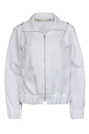 Current Boutique-Marni - White Zipper Front Bomber Jacket Sz M