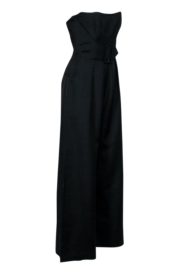 Current Boutique-Martin Grant - Black Strapless Jumpsuit w/ Buckle Sz S