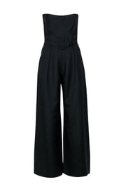 Current Boutique-Martin Grant - Black Strapless Jumpsuit w/ Buckle Sz S