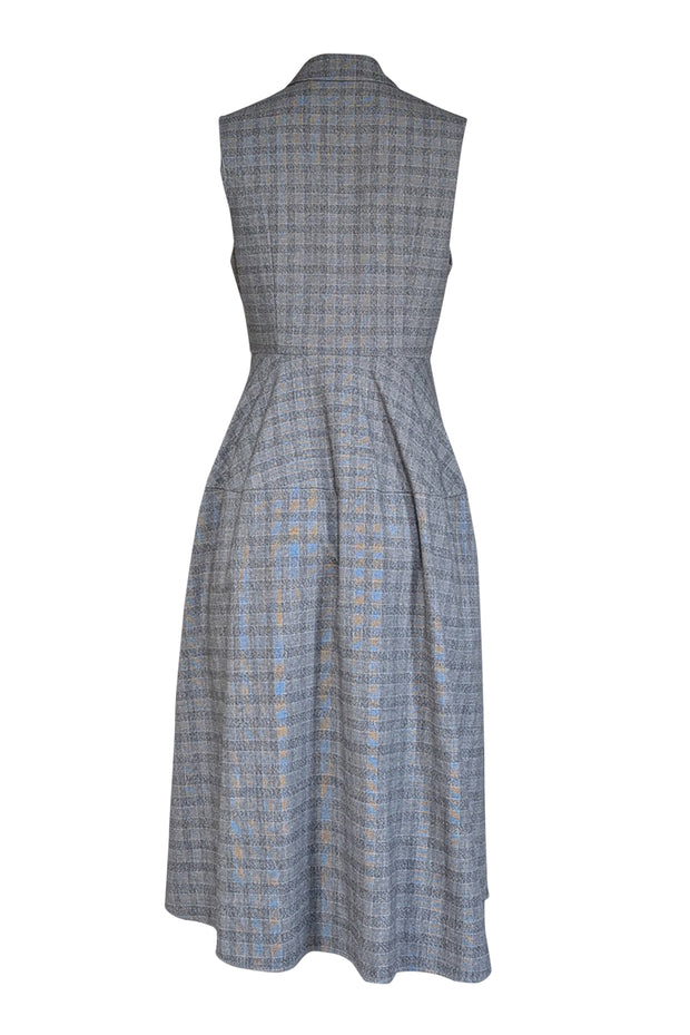 Current Boutique-Maryling - Grey Plaid Sleeveless Wrap Dress Sz 10