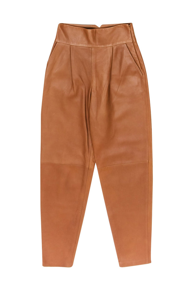 Current Boutique-Massimo Dutti - Tan 100% Sheep Leather Limited Edition Pants Sz XS