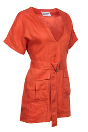 Current Boutique-Matthew Bruch - Terracotta Orange Belted Dress Sz 2