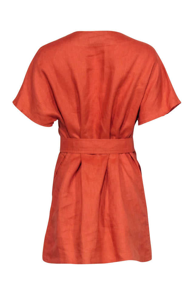 Current Boutique-Matthew Bruch - Terracotta Orange Belted Dress Sz 2