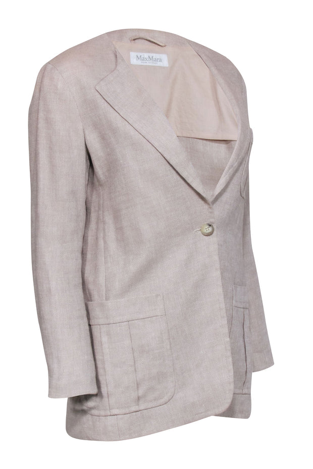 Current Boutique-Max Mara - Beige Linen Blazer Sz 8