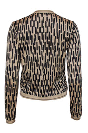 Current Boutique-Max Mara - Beige w/ Black Print Button Front Cardigan Sz M