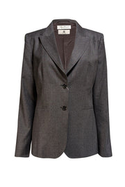 Current Boutique-Max Mara - Grey Virgin Wool Two Button Blazer Sz 12