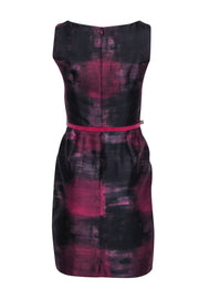 Current Boutique-Max Mara - Plum Purple & Black Print Sleeveless Belted Dress Sz 4