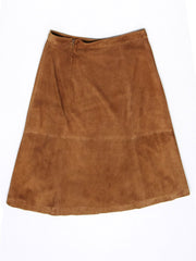 Current Boutique-Max Mara - Tan Suede Midi-Length Skirt Sz 12