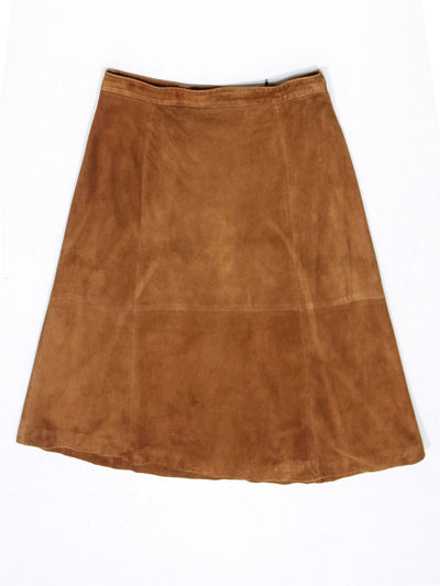 Current Boutique-Max Mara - Tan Suede Midi-Length Skirt Sz 12