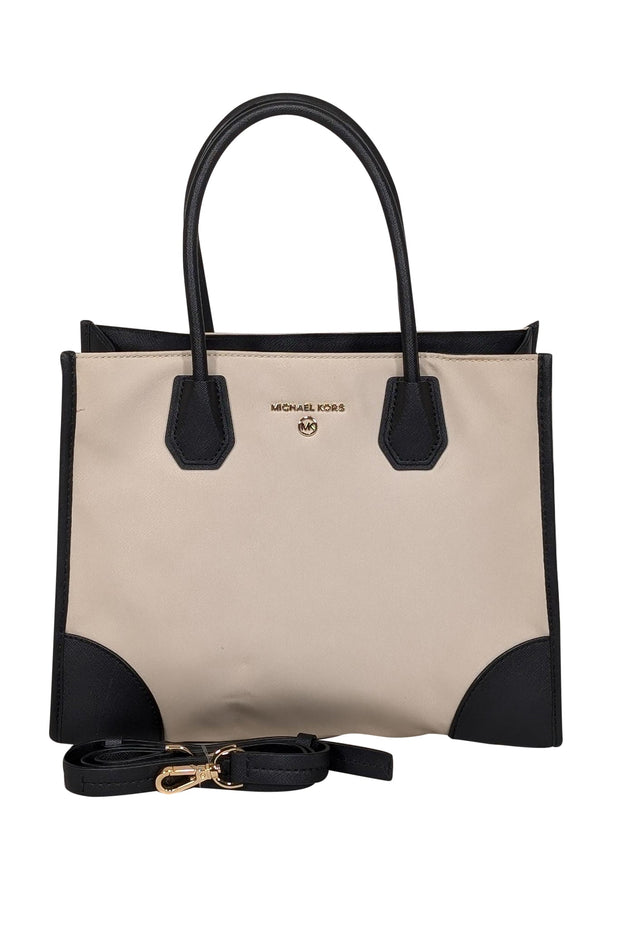 Current Boutique-Michael Kors - Beige & Black Square Satchel Bag