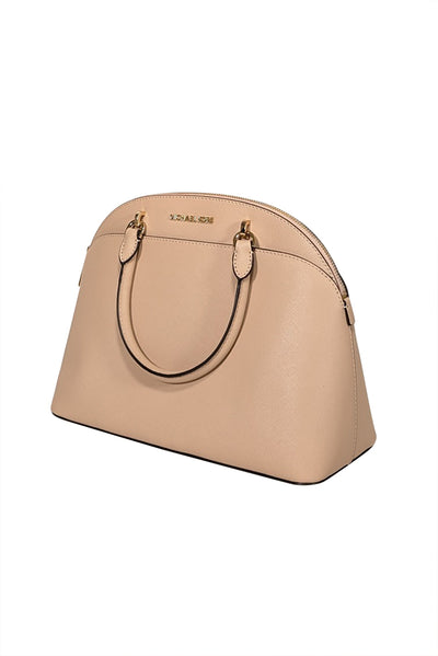 Current Boutique-Michael Kors - Beige Saffiano Leather Satchel Bag