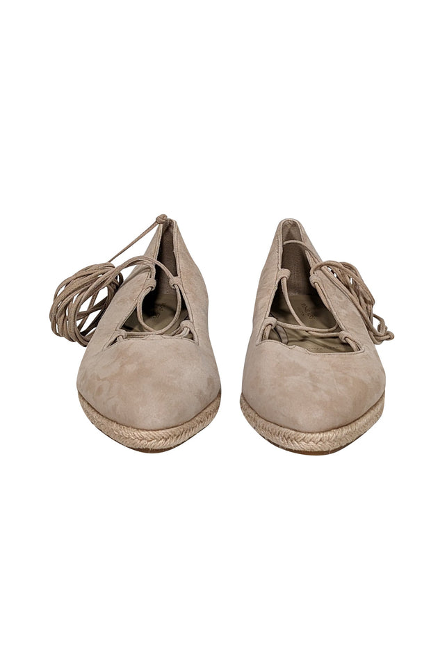 Current Boutique-Michael Kors Collection - Beige Suede Lace Up Espadrilles Sz 11