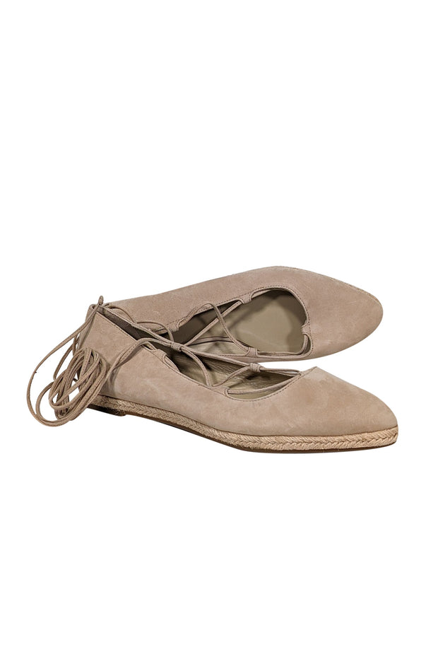 Current Boutique-Michael Kors Collection - Beige Suede Lace Up Espadrilles Sz 11