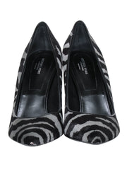 Current Boutique-Michael Kors Collection - Black & Grey Zebra Print Pumps Sz 11