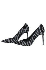 Current Boutique-Michael Kors Collection - Black & Grey Zebra Print Pumps Sz 11