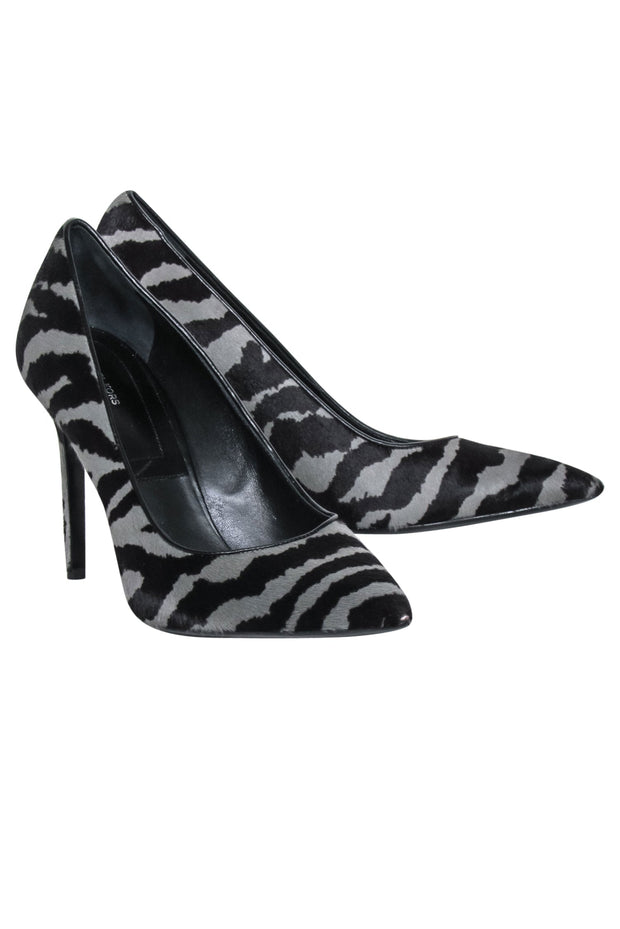 Current Boutique-Michael Kors Collection - Black & Grey Zebra Print Pumps Sz 11