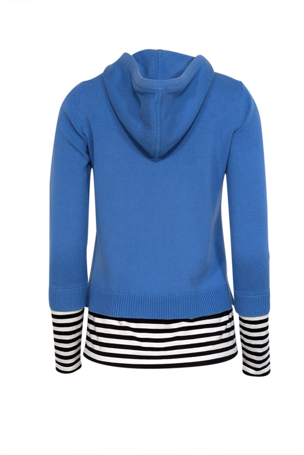 Current Boutique-Michael Kors Collection - Blue Cashmere Knit Hoodie Sz XS