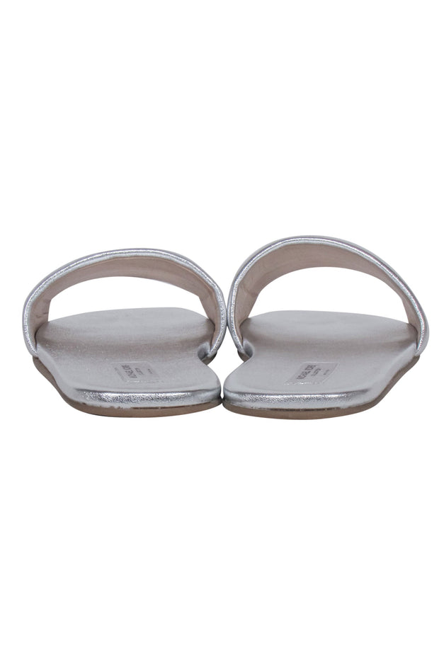 Current Boutique-Michael Kors Collection - Silver Slide Sandals Sz 9