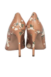 Current Boutique-Michael Kors Collection - Tan & Green Floral Pointed Toe Pumps Sz 10