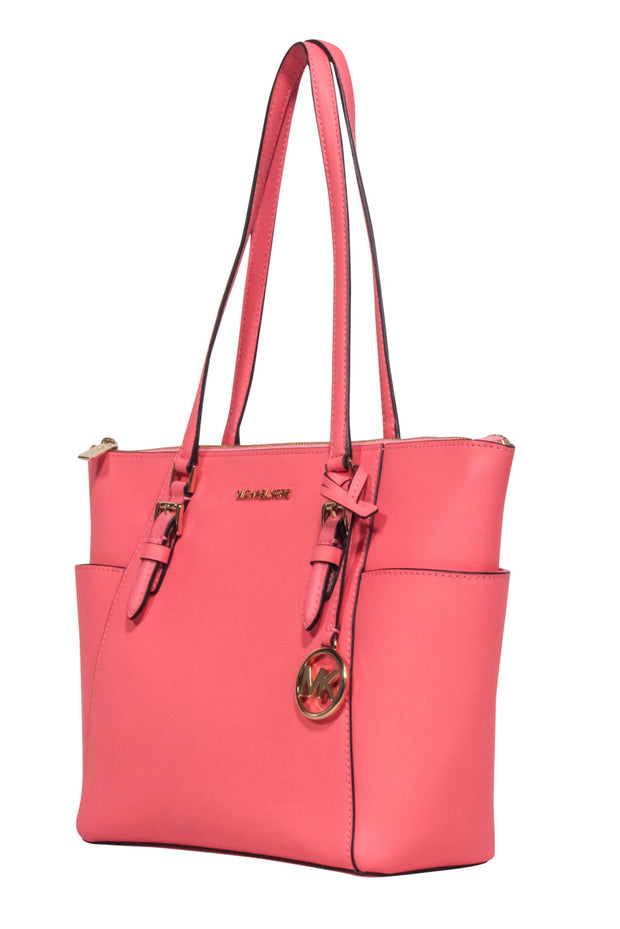 Current Boutique-Michael Kors - Coral Pink Zipper Top Tote