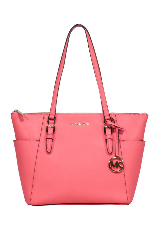 Current Boutique-Michael Kors - Coral Pink Zipper Top Tote