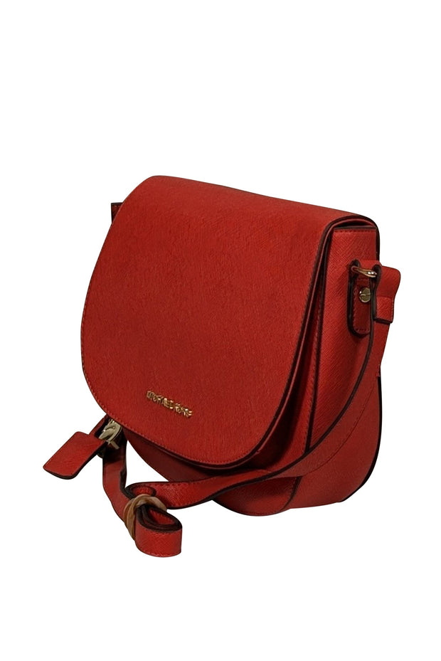 Current Boutique-Michael Kors - Red Saffiano Leather Saddle Bag