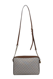 Current Boutique-Michael Kors - Vanilla & Brown Monogram Jet Set Crossbody Bag