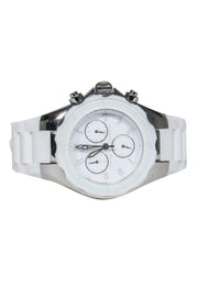 Current Boutique-Michele - White Silicone Band Stainless Steel Watch