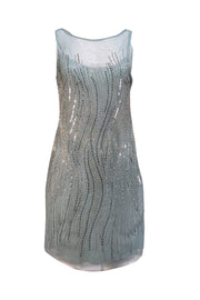 Current Boutique-Mignon - Seafoam Green Embellished Mesh Dress Sz 4