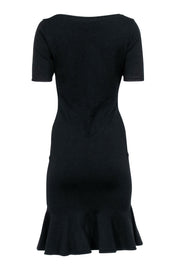 Current Boutique-Milly - Black Knit Short Sleeve Dress Sz L