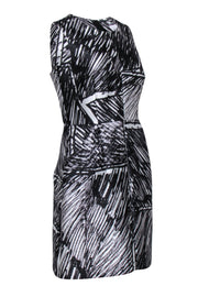 Current Boutique-Milly - Black Sleeveless Printed Shift Dress w/ Front Pockets Sz 10