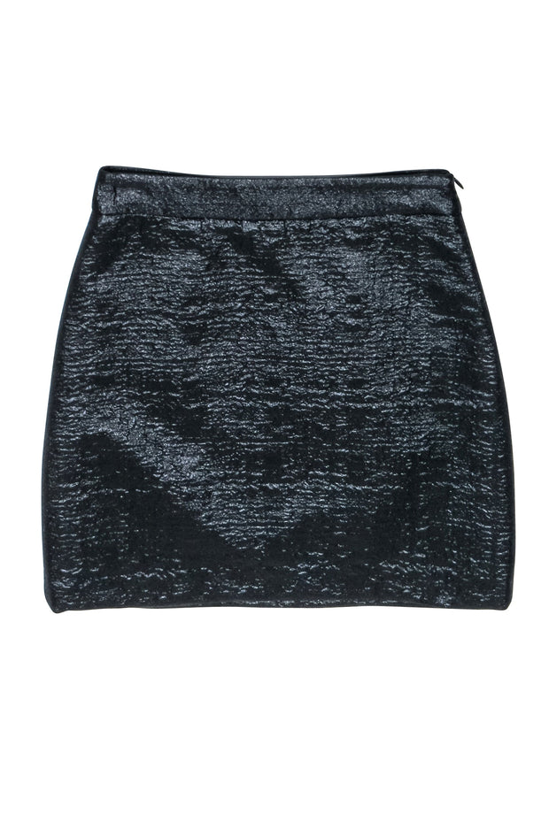 Current Boutique-Milly - Black Textured Mini Skirt Sz 2