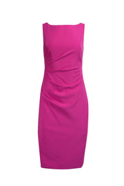 Current Boutique-Milly - Dark Pink Side Ruched Sleeveless Dress Sz 2