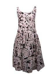 Current Boutique-Milly - Ivory, Black, & Blush Print Sleeveless Dress Sz 6