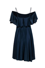 Current Boutique-Milly - Navy Ruffle Trim Cold Shoulder Dress Sz 2