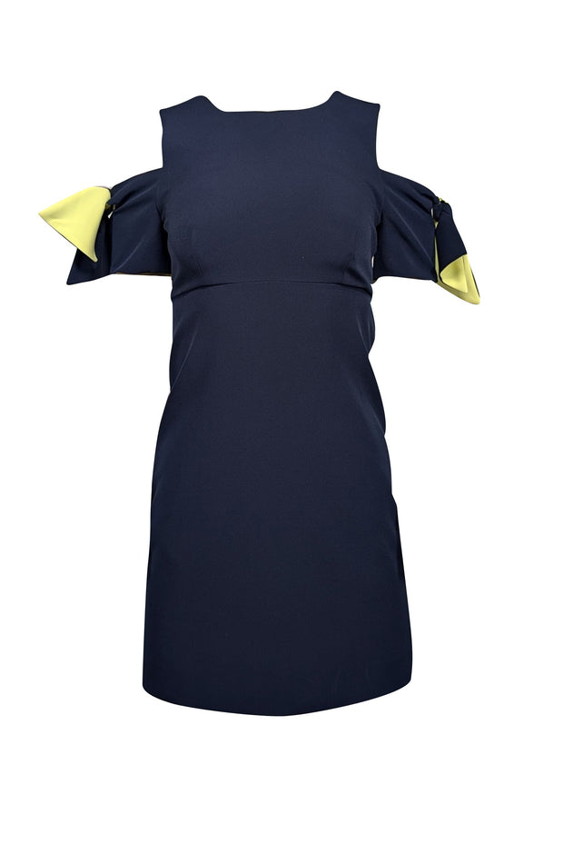 Current Boutique-Milly - Navy Sheath Cold Shoulder Dress Sz 0