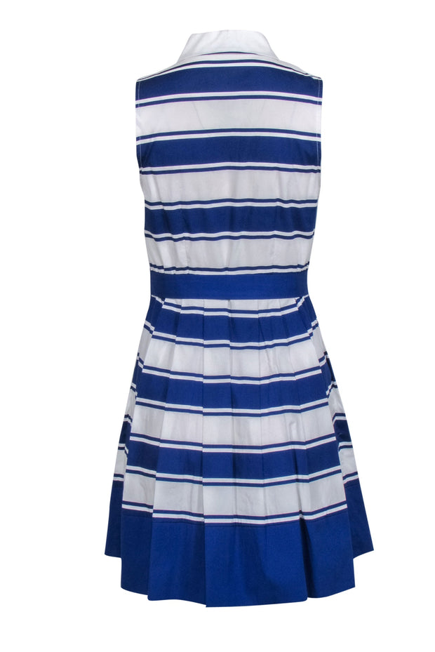 Current Boutique-Milly - Sapphire Blue & White Striped Dress w/ Belt Sz 4