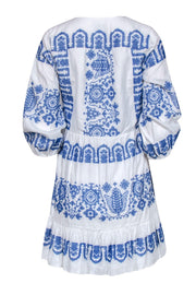 Current Boutique-Milly - White & Blue Printed Dress Sz 4