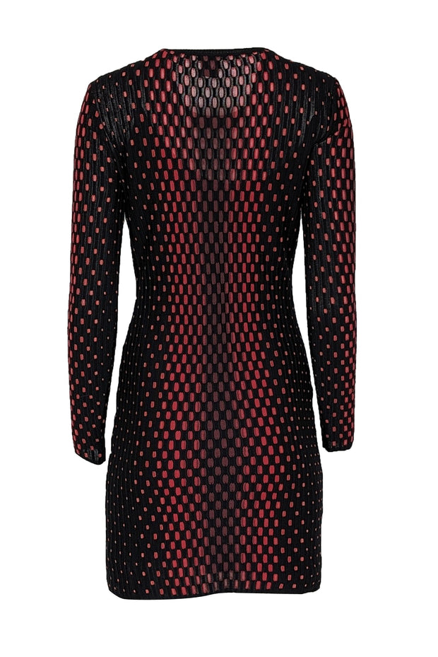 Current Boutique-Missoni - Black, Red, & Maroon Patterned Knit Dress Sz 4