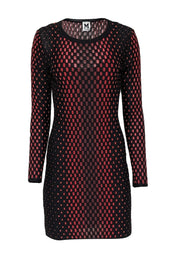 Current Boutique-Missoni - Black, Red, & Maroon Patterned Knit Dress Sz 4