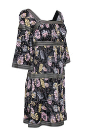 Current Boutique-Missoni - Black w/ Pink Floral Print Dress Sz 2