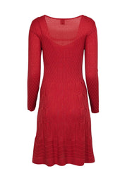 Current Boutique-Missoni - Bright Red Long Sleeve Knit Dress Sz 6