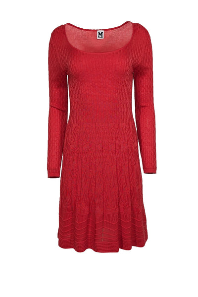 Current Boutique-Missoni - Bright Red Long Sleeve Knit Dress Sz 6