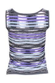 Current Boutique-Missoni - Grey, Purple, & Blue Knit Tank Top Sz 4